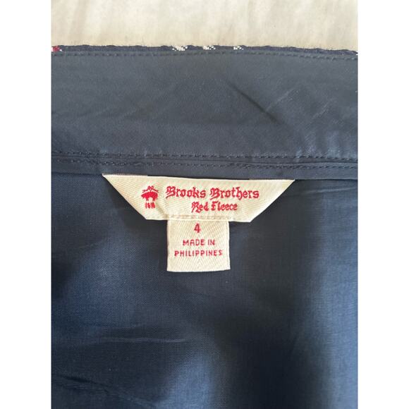Brooks Brothers Red Fleece Navy, Red, White Plaid Wool Skirt - Picture 5 of 6
